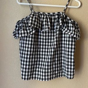 A New Day Black & White Checkered Tank Top Sz S